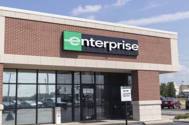 Indianapolis - Ağustos 2021: Enterprise Araba Kiralama Yerel Konumu. Enterprise Rent-A-Car ABD 'deki en büyük kiralık araba şirketidir..