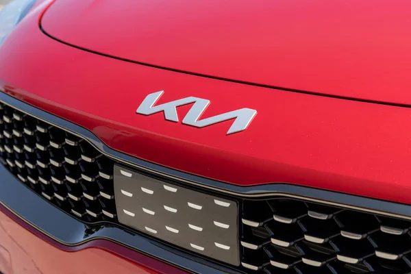 Prescott Circa 2021年9月 Kia Stinger展览 Kia汽车是现代汽车公司的少数股权 — 图库照片