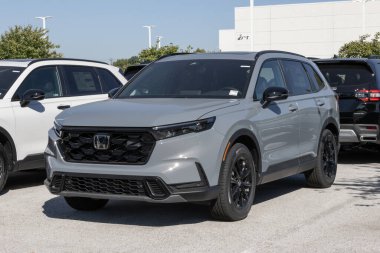 Avon - October 5, 2025: Honda CR-V Hybrid AWD Sport Compact SUV Crossover display. Honda offers the CRV with a 1.5L Turbo 4-Cylinder engine. MY:2026