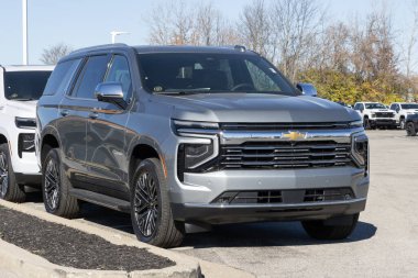 Plainfield - 16 Kasım 2025 Chevrolet Tahoe 4WD Premier Tam Boyut SUV sergisi. Chevy, Tahoe 'ya 3.0L Duramax Turbo-Diesel motor sunuyor. MY:2026