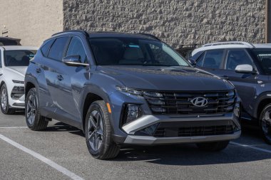 Avon - 16 Kasım 2025: Hyundai Tucson SEL Premium AWD SUV sergisi. Hyundai, Tuscon 'a 2.5L 4 silindirli bir Smartstream motor sunuyor. MY:2026