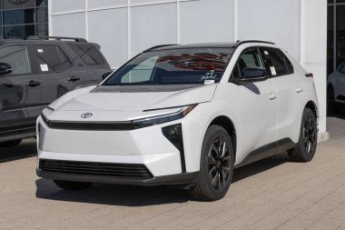 Lafayette - March 9, 2026: Toyota bZ XLE AWD Electric SUV display at a dealership. Toyota offers the bZ with up to 314 miles of driving range. MY:2026