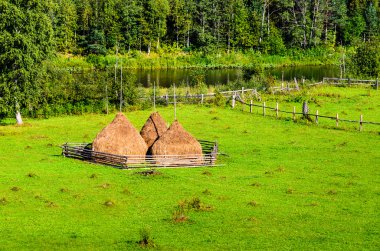 Haystacks dağlarda, yaz yatay