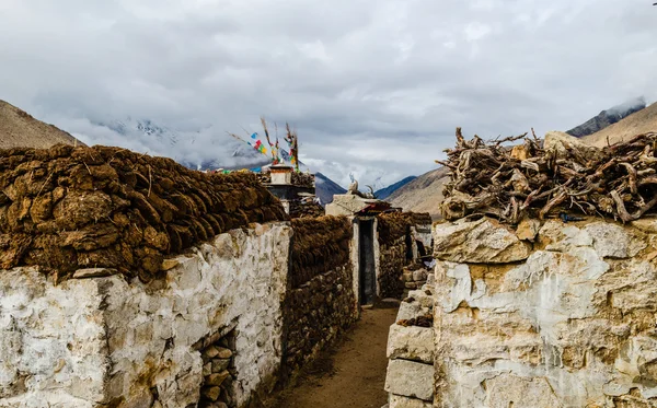 The village in the mountains of the Himalayas — Stock Photo, Image