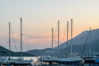 Evening at the marina in the town of Kas