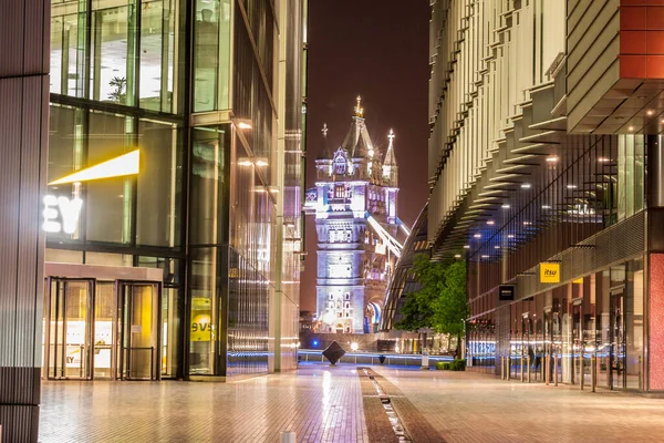 Londra Köprüsü Gece Thames Londra Kule Köprüsü Nün Panorama Sında - Stok İmaj