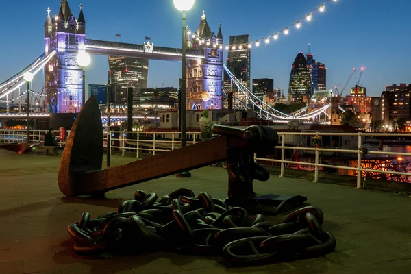 Λονδίνο Αγγλία Ιουνίου 2016 Γέφυρα Του Λονδίνου Πολύχρωμη Ανατολή Στον Royalty Free Φωτογραφίες Αρχείου