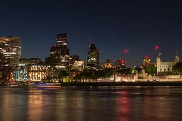 Londra Ngiltere Haziran 2016 Gece Londra Şehri Uzun Süre - Stok İmaj