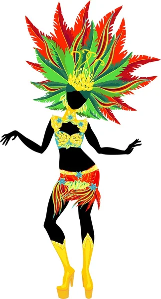 Σιλουέτα του samba χορευτής — Διανυσματικό Αρχείο