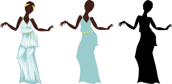 在古希腊的服装的女人 — 图库矢量图片
