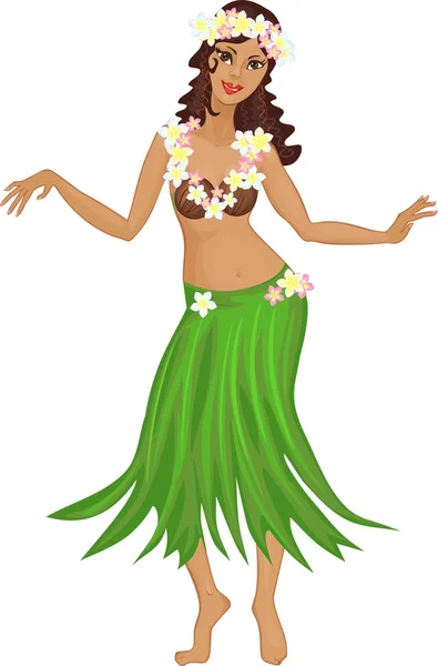 Hawaiian hula dancer — Stock Vector