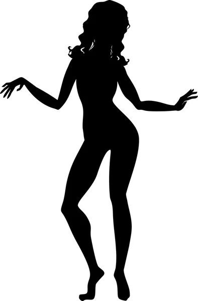 Silhouette de fille — Image vectorielle