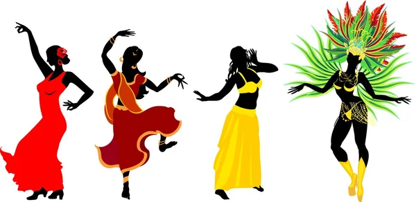 Ensemble de danse traditionnelle — Image vectorielle
