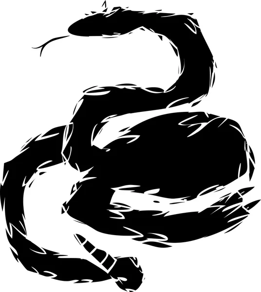 Silueta de serpiente de cascabel — Vector de stock