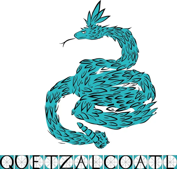 ケツァルコアトル - 羽の生えたヘビ — ストックベクタ