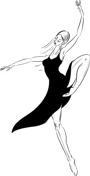 Ballerino moderno su sfondo bianco — Vettoriale Stock
