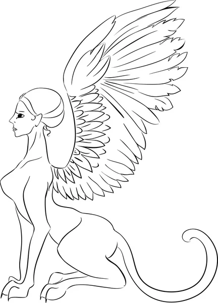 Sphinx mythological creature — Stock Vector