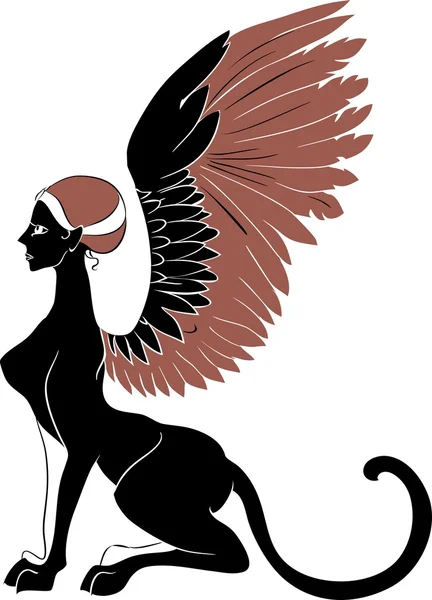 Мифологическое существо Сфинкса — стоковый вектор