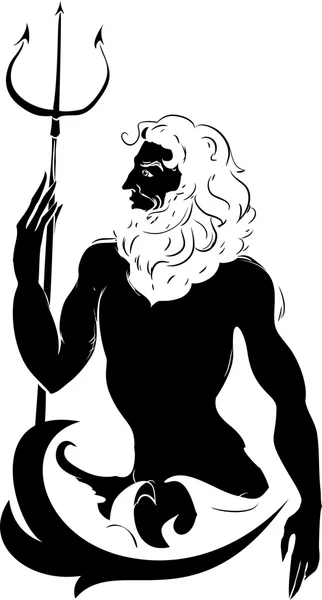 Нептун бог моря — стоковый вектор