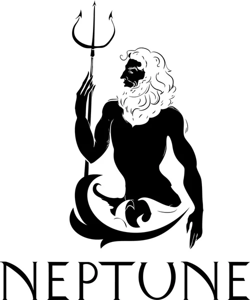 Neptun, der Gott des Meeres — Stockvektor