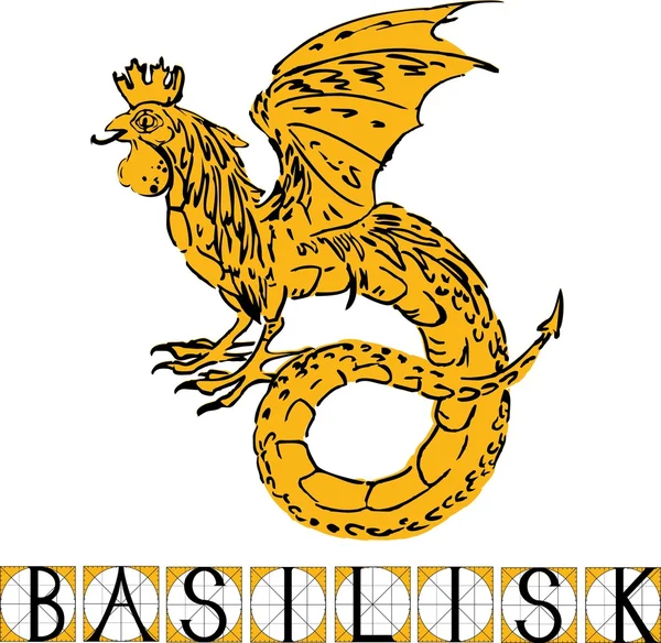Criatura mitológica Basilisk —  Vetores de Stock