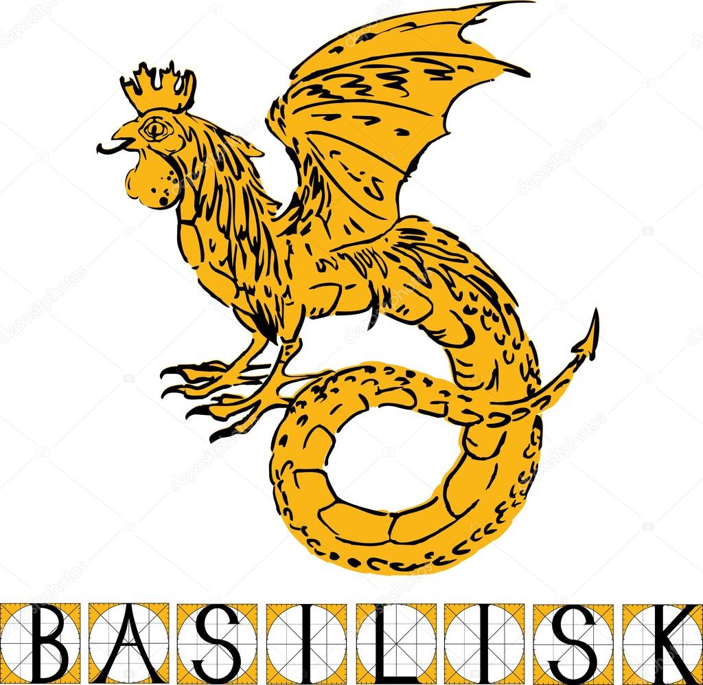 Basilisk mythological creature — Stock Vector © mariaflaya 102649866