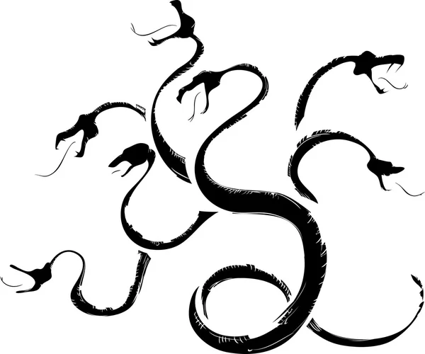 九头蛇神话中的动物 — 图库矢量图片