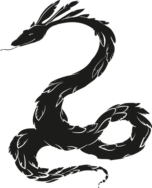 Quetzalcoatl - serpiente emplumada — Vector de stock
