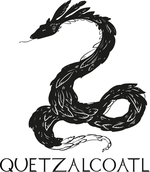 Quetzalcoatl - serpent à plumes — Image vectorielle