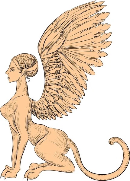 Szfinx mitológiai lény — Stock Vector