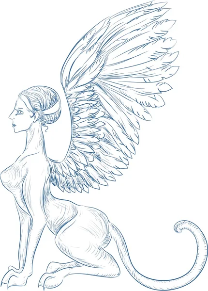 Sphinx créature mythologique — Image vectorielle
