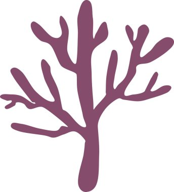 Beyaz arka plan üzerinde mercan silüeti