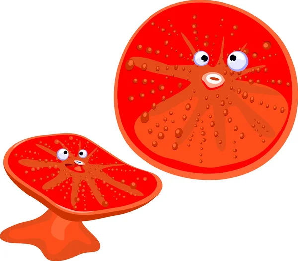 Komik Discosoma kırmızı mercan — Stok Vektör
