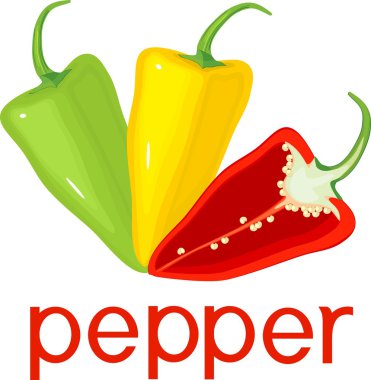 pepper on white background clipart