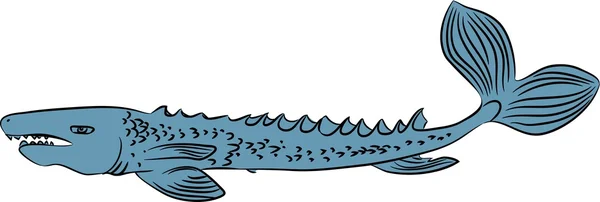 Σκίτσο από γίγαντας ψαριών — Διανυσματικό Αρχείο