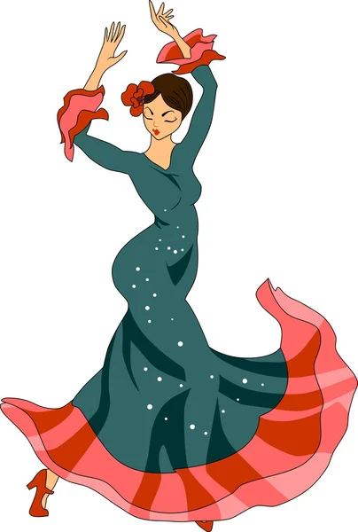 Flamenco dancer on white background — Stock Vector