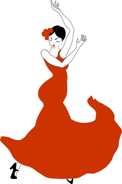 Flamenco Dancer on white background — Stock Vector