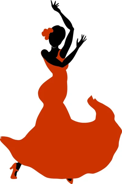 Flamenco táncos fehér háttér — Stock Vector