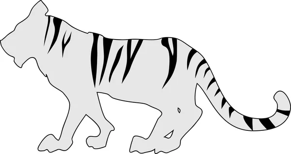 Tigre sobre fondo blanco — Vector de stock