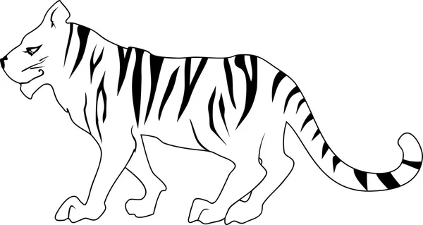 Tigre sobre fondo blanco — Vector de stock