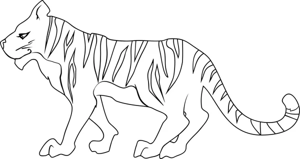 Coloriage avec tigre — Image vectorielle