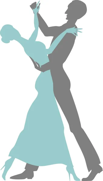 Dancing couple silhouettes — Stock Vector