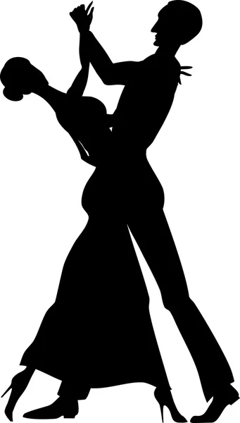 Silhouettes de couple dansant — Image vectorielle