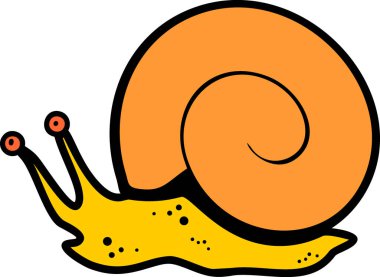  Çizgi film Ramshorn salyangozu beyaz arka planda izole edildi