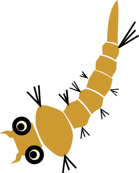 フラットスタイルの蚊の幼虫 — ストックベクタ