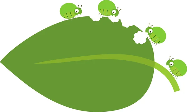 在白色背景上被分离的蚜虫破坏的绿色植物叶子 免版税图库矢量图片