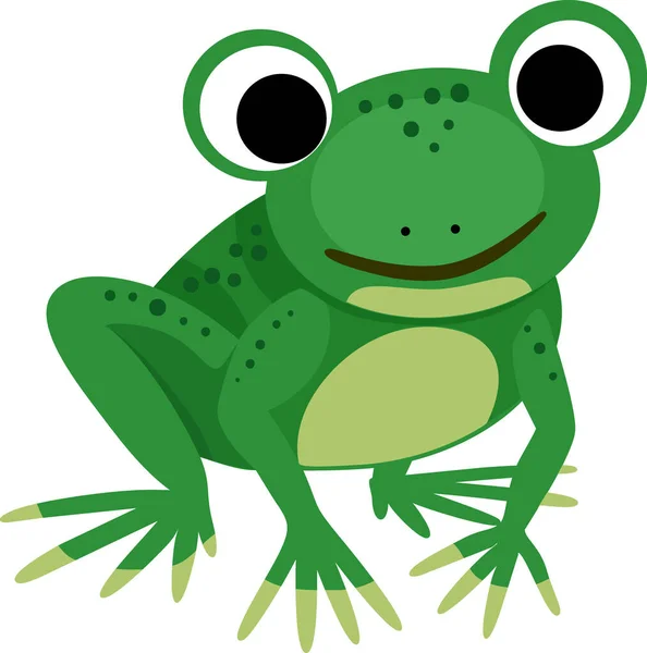 绿色卡通青蛙 大眼睛 白色背景隔离 免版税图库矢量图片