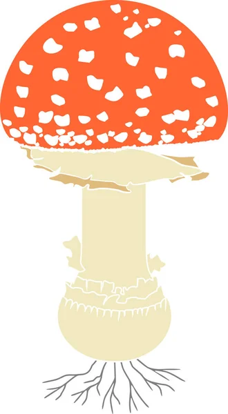 Flugagarisk Amanita Muscaria Svamp Isolerad Vit Bakgrund — Stock vektor