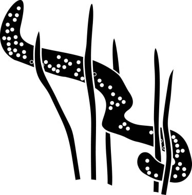  Tüneğin yumurta ipliğinin siyah silueti (Perca fluviatilis)