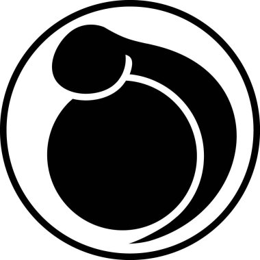  Black silhouette of freshwater fish egg (spawn) with embryo